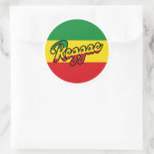 Reggae Music with reggae flag colors Ronde Sticker (Tas)