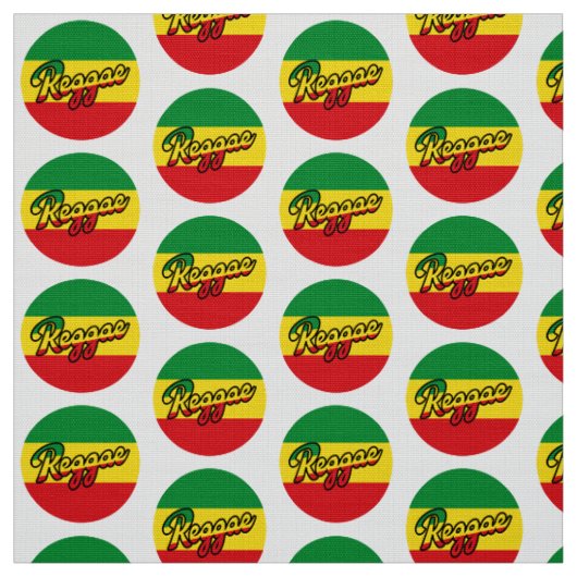 Reggae Music with reggae flag colors Stof (Swatch)