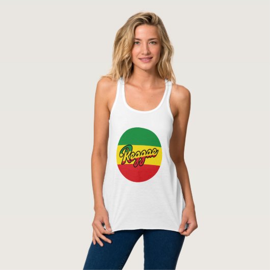 Reggae Music with reggae flag colors Tanktop (Volledige Voorkant)