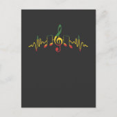 Reggae Musical Notes Jamaica Rastafari Music Briefkaart (Voorkant)