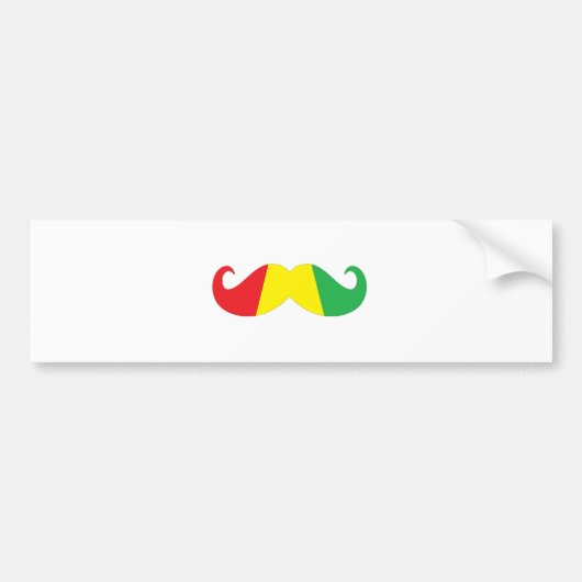 reggae mustache bumpersticker (Voorkant)