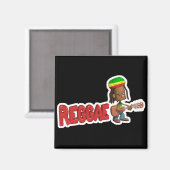 reggae muziek ontwerp magneet (Voorkant / Achterkant)