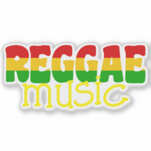 Reggae muziek Rasta gekleurde typografie Sticker