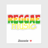 Reggae muziek Rasta gekleurde typografie Sticker (Vel)