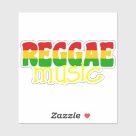 Reggae muziek Rasta gekleurde typografie Sticker