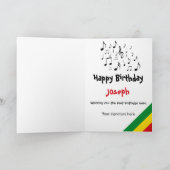 Reggae-muziek Rasta-kleuren Aangepaste naam verjaa Kaart (Binnen)