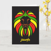 Reggae-muziek Rasta-kleuren Aangepaste naam verjaa Kaart (Gele Bloem)