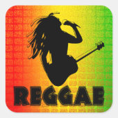Reggae Muziek Rasta Rastaman Square Stickers (Voorkant)