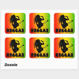 Reggae Muziek Rasta Rastaman Square Stickers