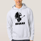 Reggae Muziek Rastaman Gitaar Silhouet Aangepast Hoodie (Voorkant)