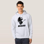 Reggae Muziek Rastaman Gitaar Silhouet Aangepast Hoodie (Voorkant volledig)