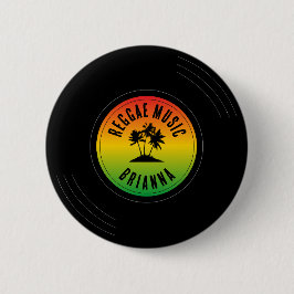 Reggae muziek vinyl plaat ronde button 5,7 cm