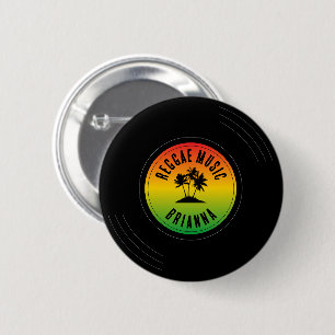 Reggae muziek vinyl plaat ronde button 5,7 cm
