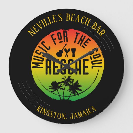 Reggae-muziek vinylplaat grote klok (Voorkant)