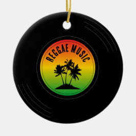 Reggae-muziek vinylplaat Kerstmis Keramisch Ornament