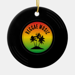Reggae-muziek vinylplaat Kerstmis Keramisch Ornament
