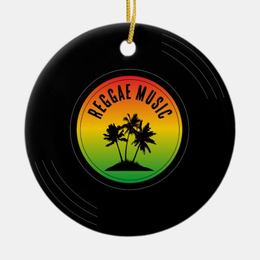 Reggae-muziek vinylplaat Kerstmis Keramisch Ornament (Voorkant)