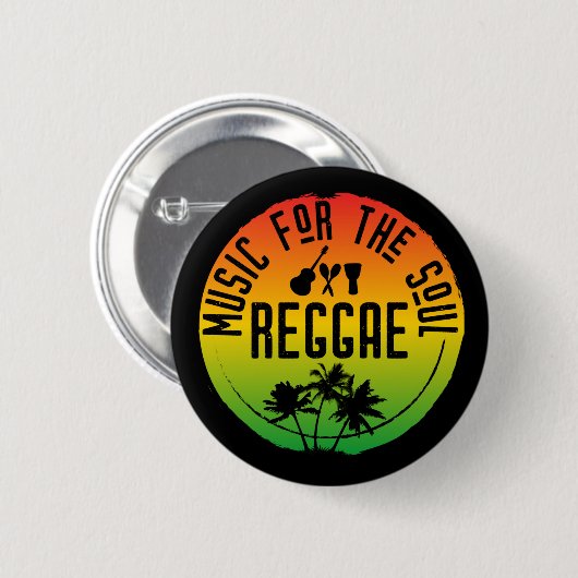 Reggae muziek voor de soul reggae liefhebber ronde button 5,7 cm (Voorkant /achterkant)