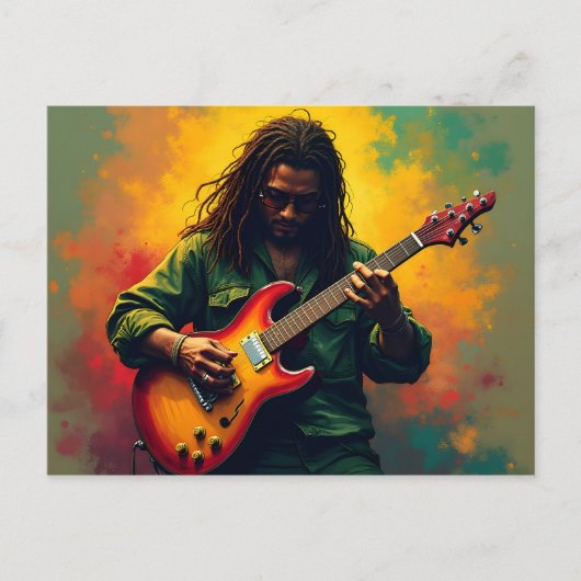 Reggae-muziekkunst Briefkaart (Voorkant)