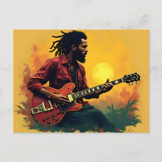 Reggae-muziekkunst Briefkaart (Voorkant)