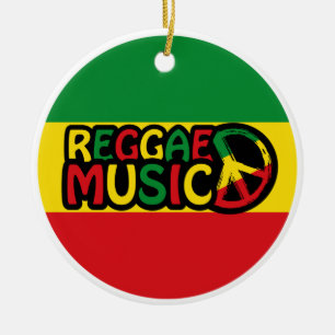 Reggae Muziekontwerp met rastafari stijl, Reggae Keramisch Ornament