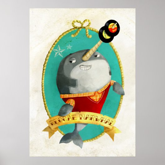 Reggae Narwhal Poster (Voorkant)
