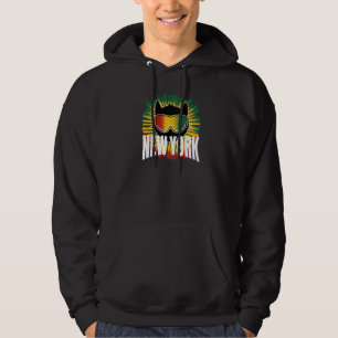Reggae New York Kitty Kat met Jamaicaanse Skibril Hoodie