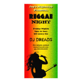 Reggae Night Party of Nightclub Rack Kaarten Reclamekaart