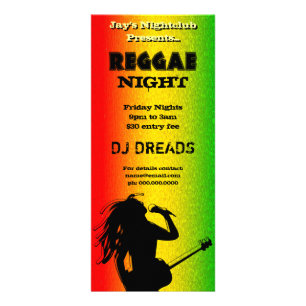 Reggae Night Party of Nightclub Rack Kaarten Reclamekaart