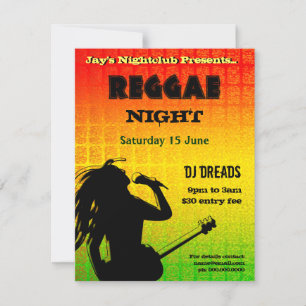 Reggae Night Party uitnodiging