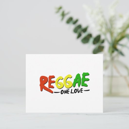 Reggae One Love Briefkaart (Staand voorkant)