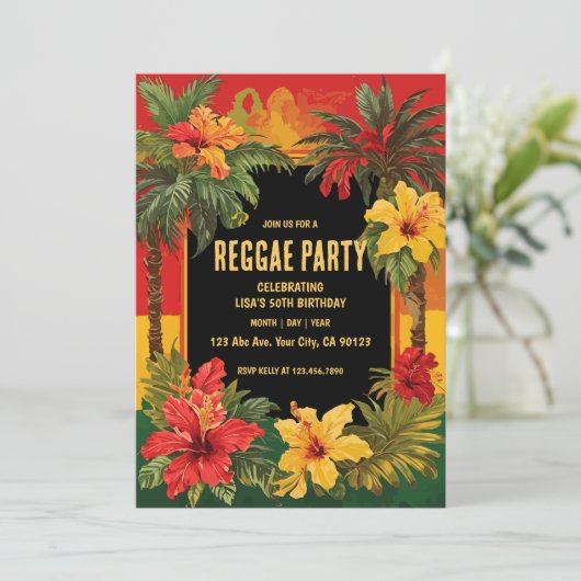 Reggae Party Verjaardag Kaart (Staand voorkant)