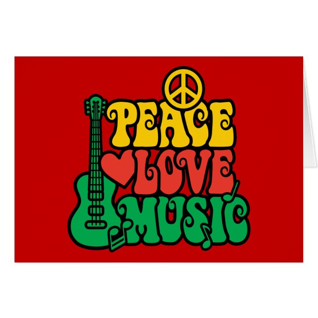 Reggae Peace Love Music (Voorkant Horizontaal)
