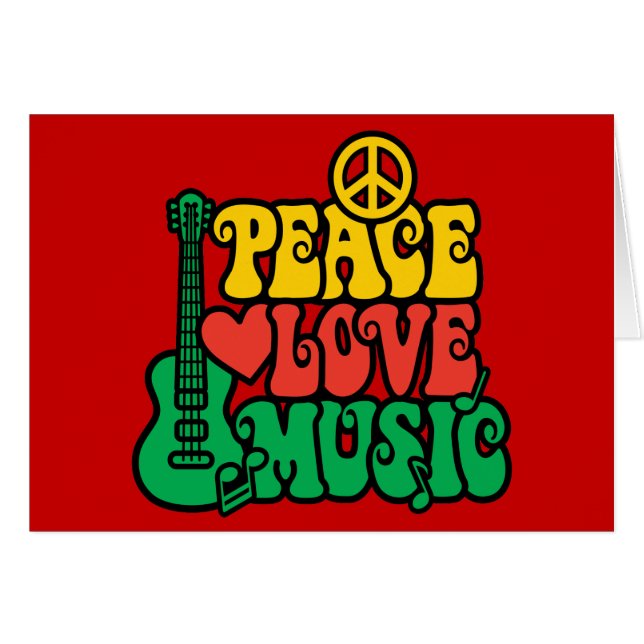 Reggae Peace Love Music (Voorkant Horizontaal)