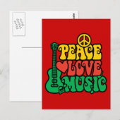 Reggae Peace Love Music Briefkaart (Voorkant / Achterkant)