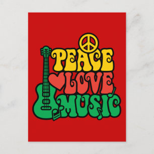 Reggae Peace Love Music Briefkaart