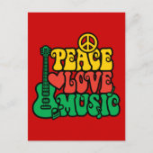 Reggae Peace Love Music Briefkaart (Voorkant)