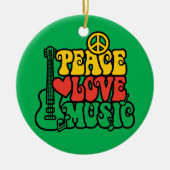Reggae Peace Love Music Keramisch Ornament (Voorkant)