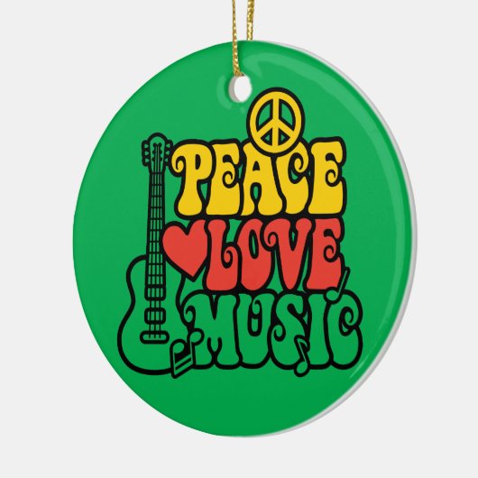 Reggae Peace Love Music Keramisch Ornament (Links)
