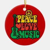 Reggae Peace Love Music Keramisch Ornament (Voorkant)