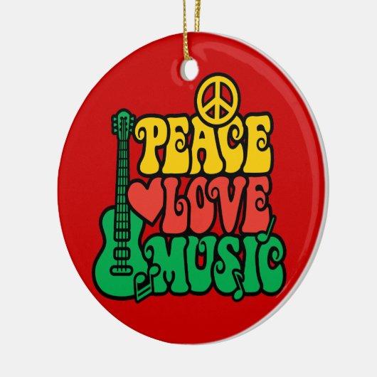 Reggae Peace Love Music Keramisch Ornament (Links)