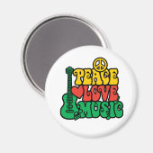 Reggae Peace Love Music Magneet (Voorkant / Achterkant)