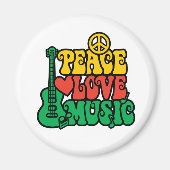 Reggae Peace Love Music Magneet (Voorkant)