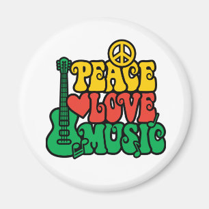 Reggae Peace Love Music Magneet