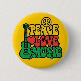 Reggae Peace Love Music Ronde Button 5,7 Cm