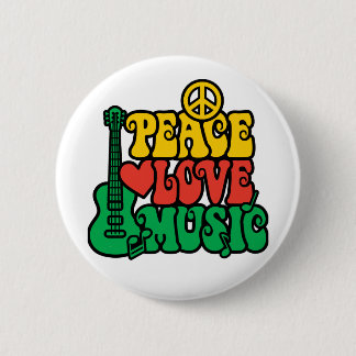 Reggae Peace Love Music Ronde Button 5,7 Cm