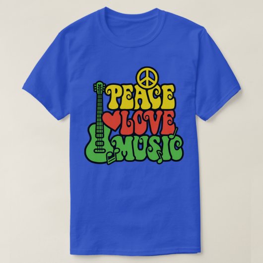 Reggae Peace Love Music T-shirt (Design voorkant)