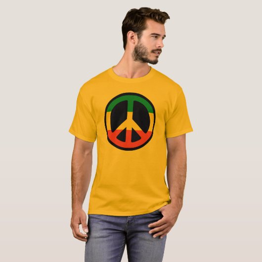Reggae Peace Symbol - Rastafara - Jah Army Shirt (Voorkant volledig)