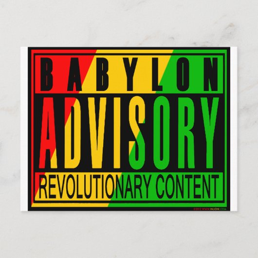 Reggae RASTA Briefkaart (Voorkant)