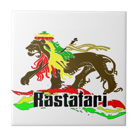 Reggae Rasta Iron, Lion, Zion 2 Tegeltje (Voorkant)